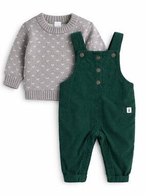 NWT Carter’s Baby Boy 2 Piece Outfit 9 Months Sweater Corduroy Overalls Winter